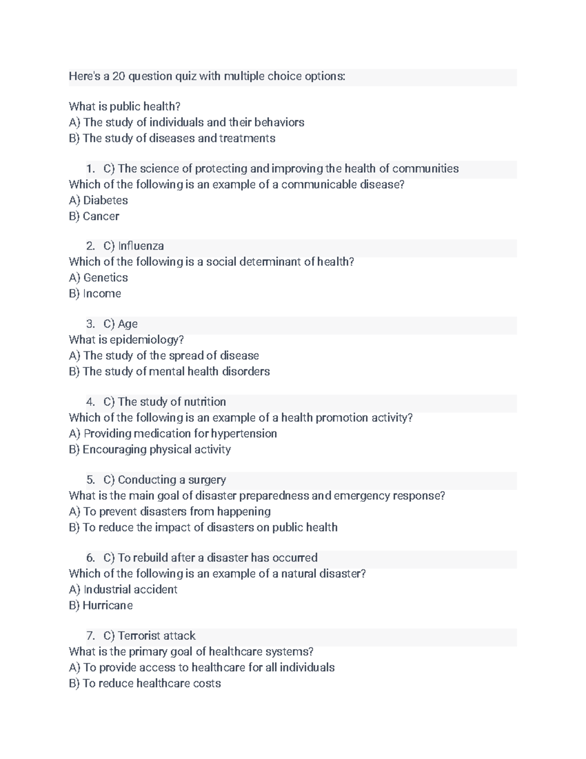 Emergency Preparedness Response Course Pretest Answers Emerg