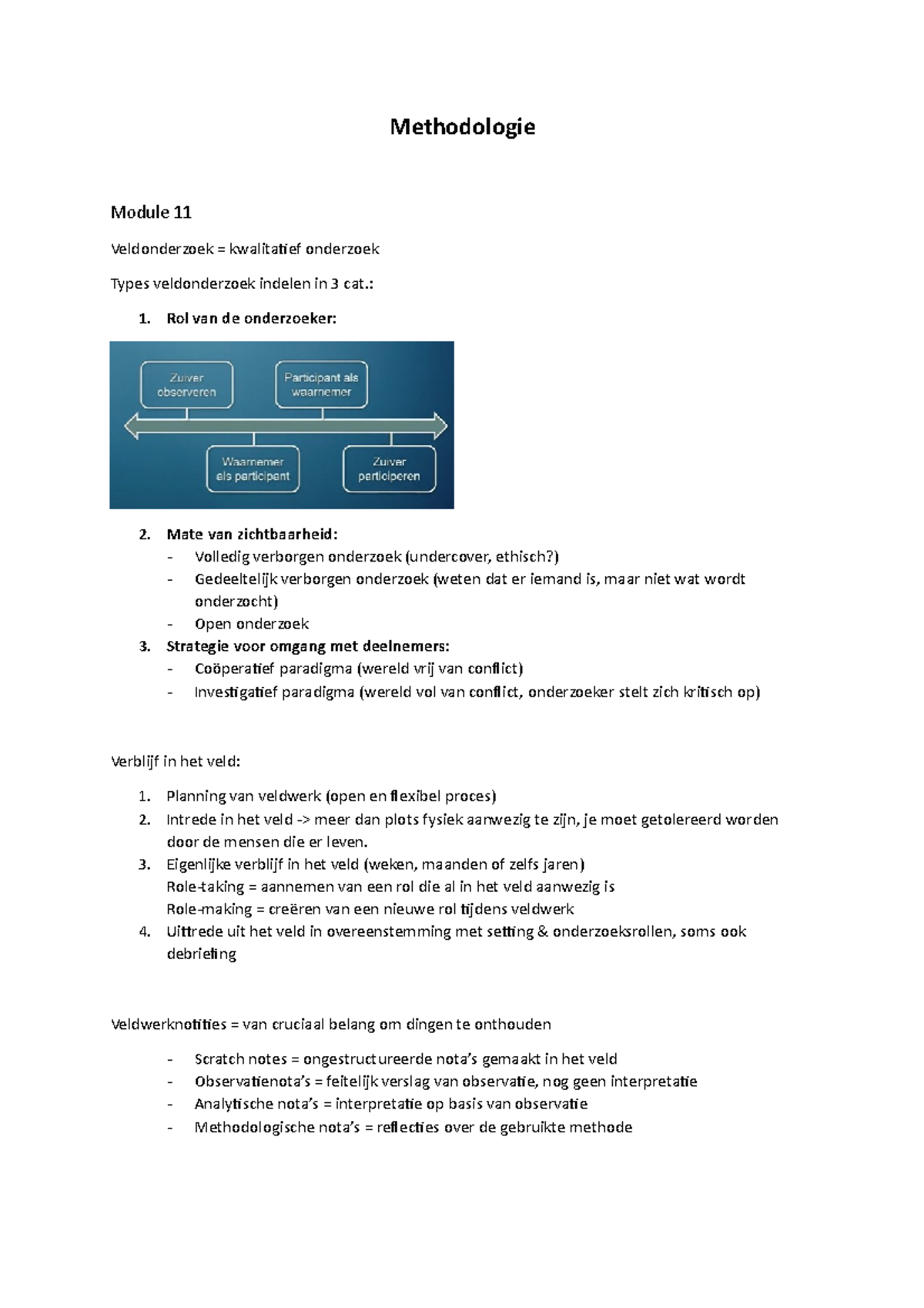 Module 11+12+13 - B. Meuleman - Methodologie Module 11 Veldonderzoek ...