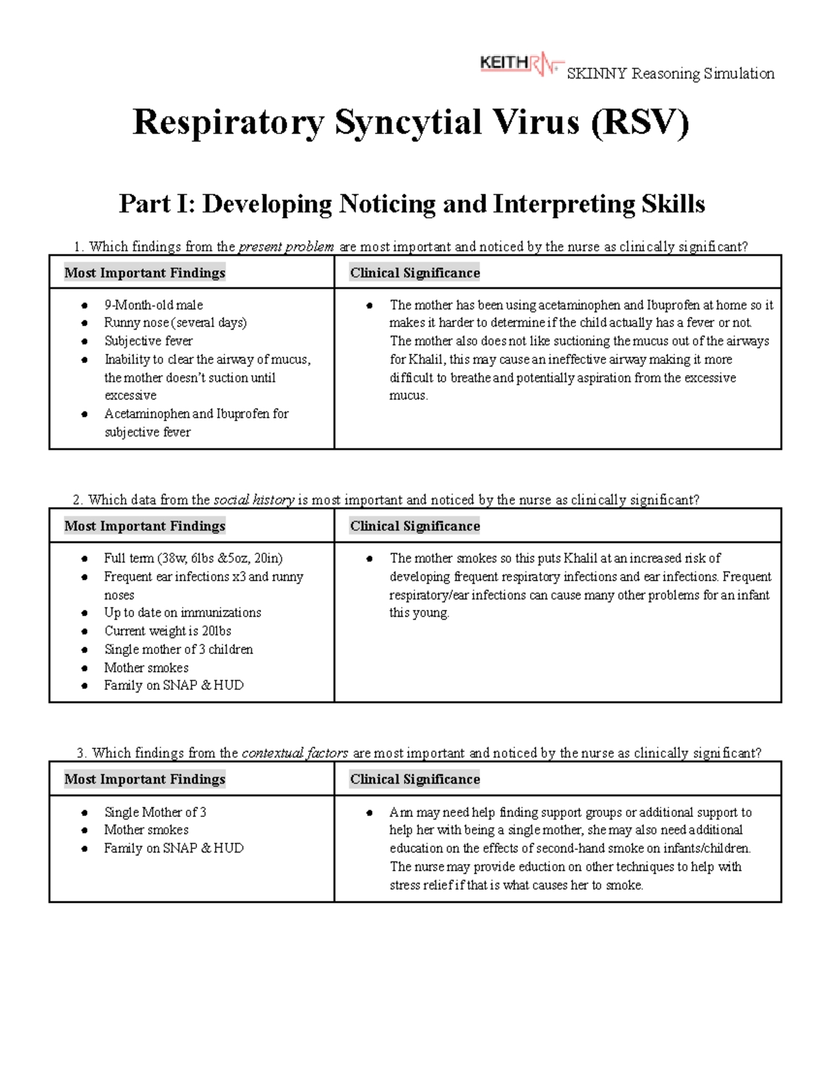 keith rn case study answers pneumonia