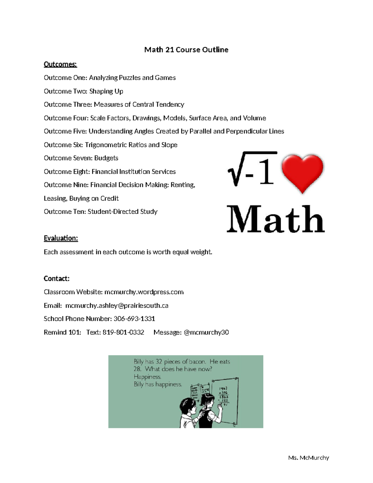 Math-21-course-outline - Math 21 Course Outline Outcomes: Outcome One ...