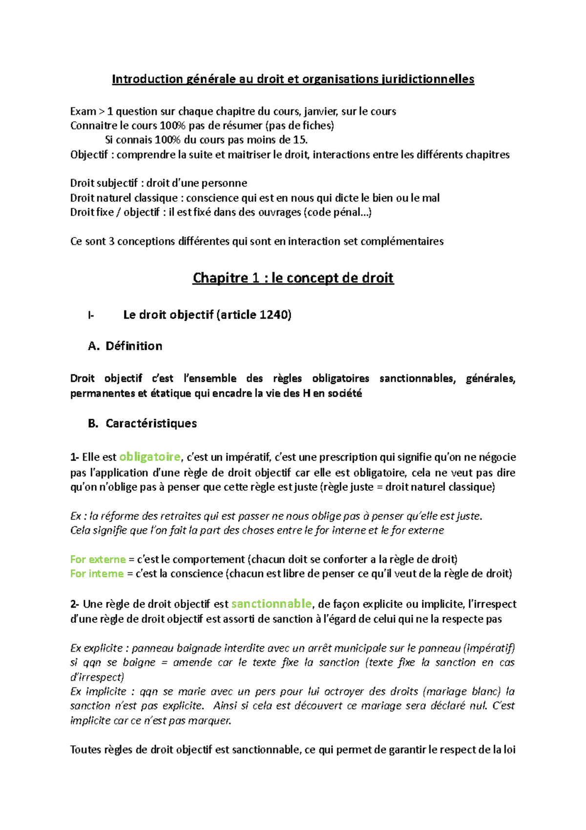 Chapitre 1 - Cours de L1 - Introduction générale au droit et ...