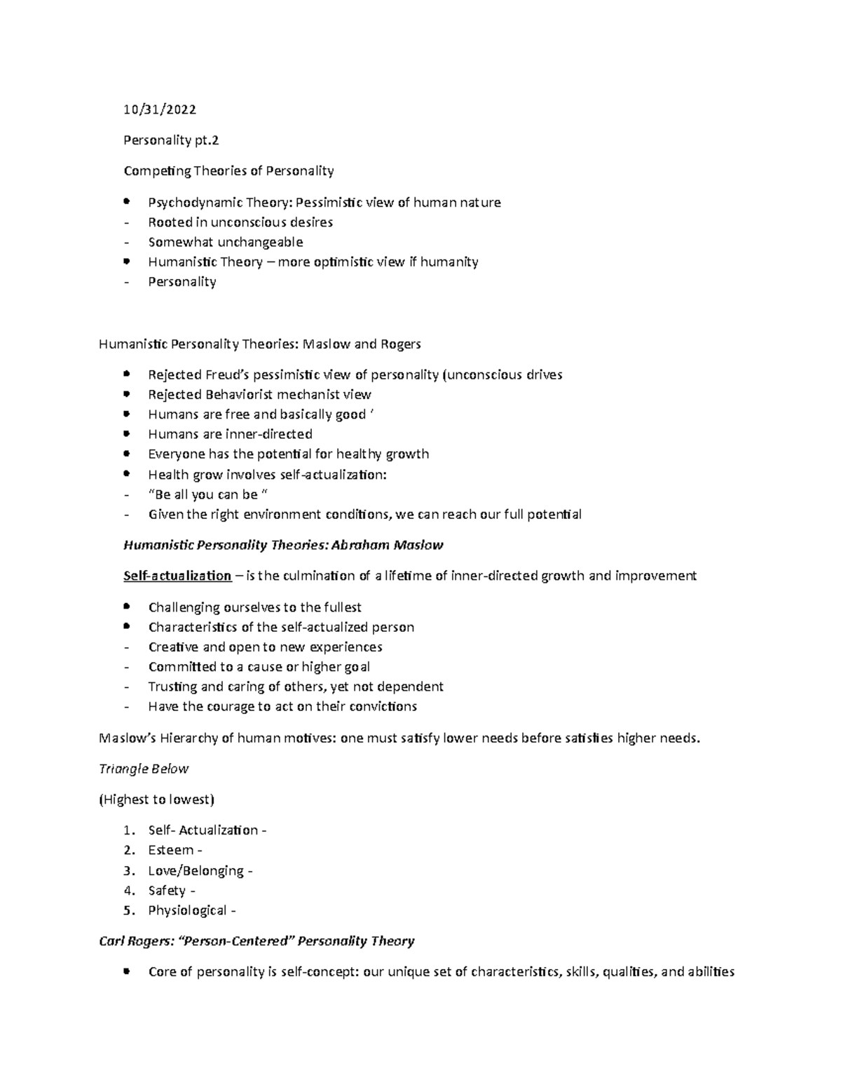 Psych 1010 notes - Professor is Dr.Willing. An hour and 15-minute ...