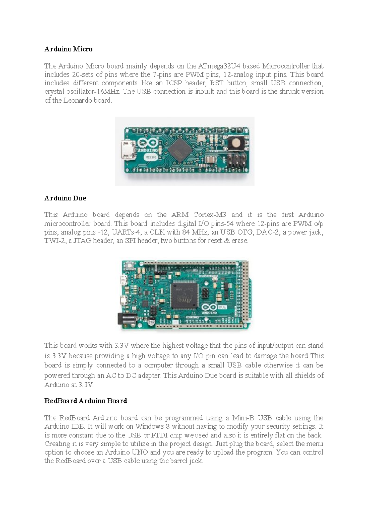 3 Arduino Micro types 2 - Arduino Micro The Arduino Micro board mainly