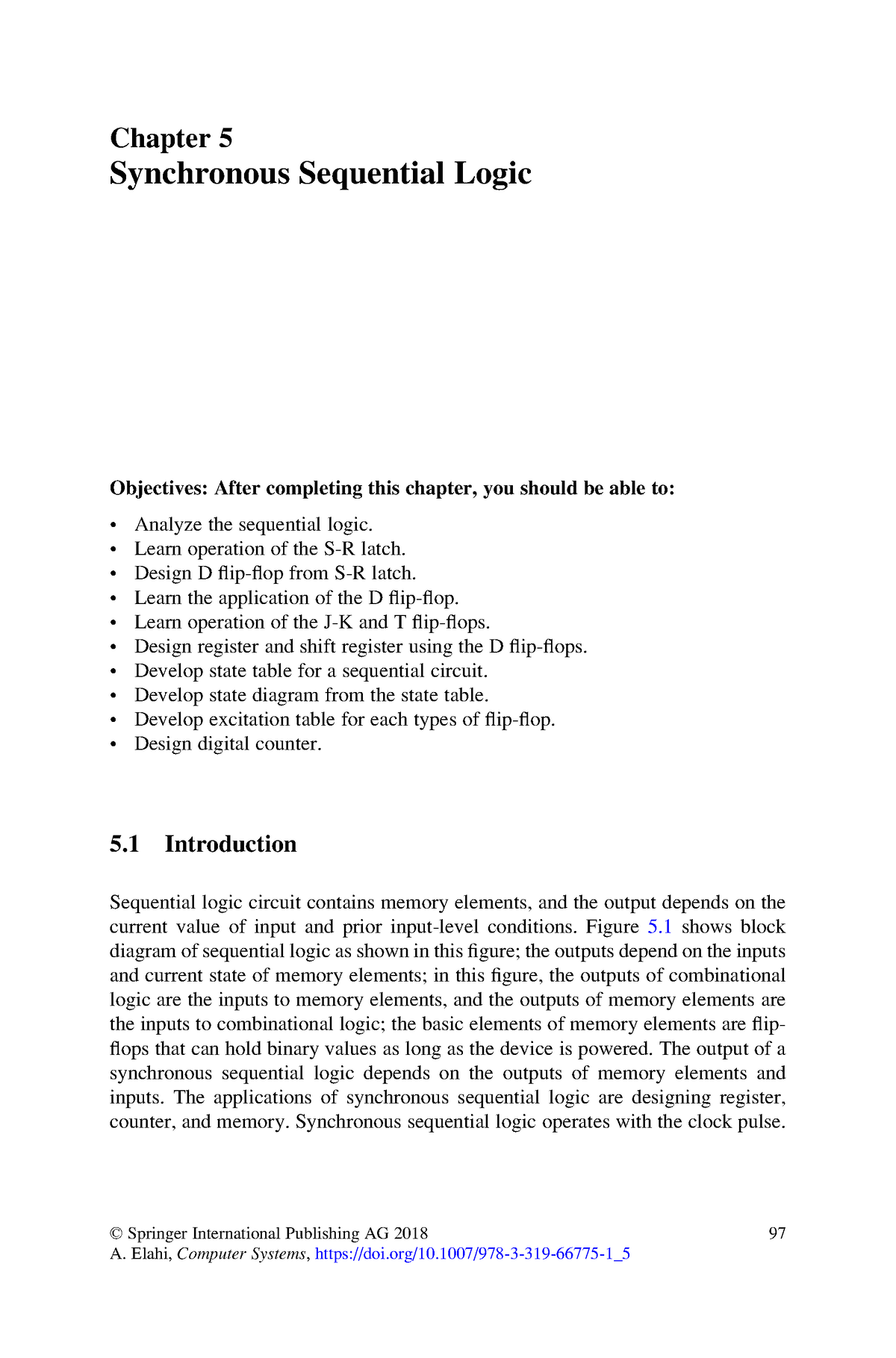 Computer Systems Synchronous Sequential Logic - Chapter 5 Synchronous ...