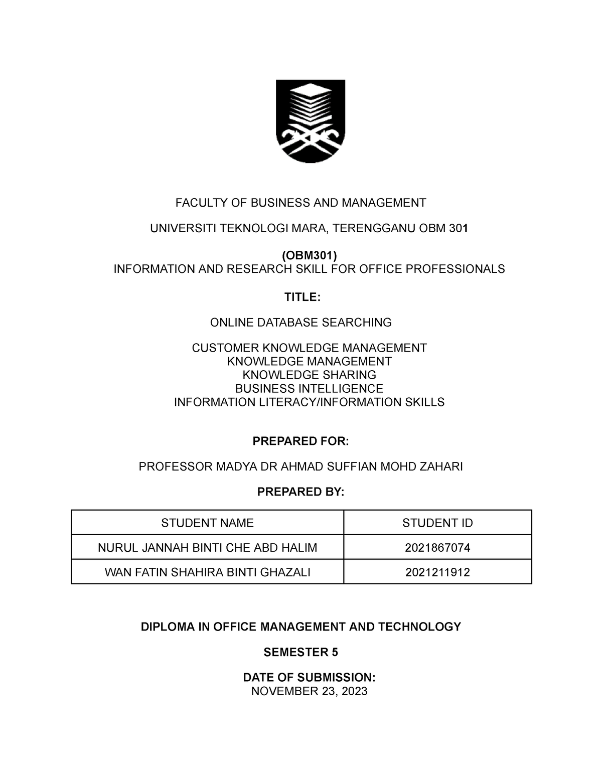 obm301 assignment 3