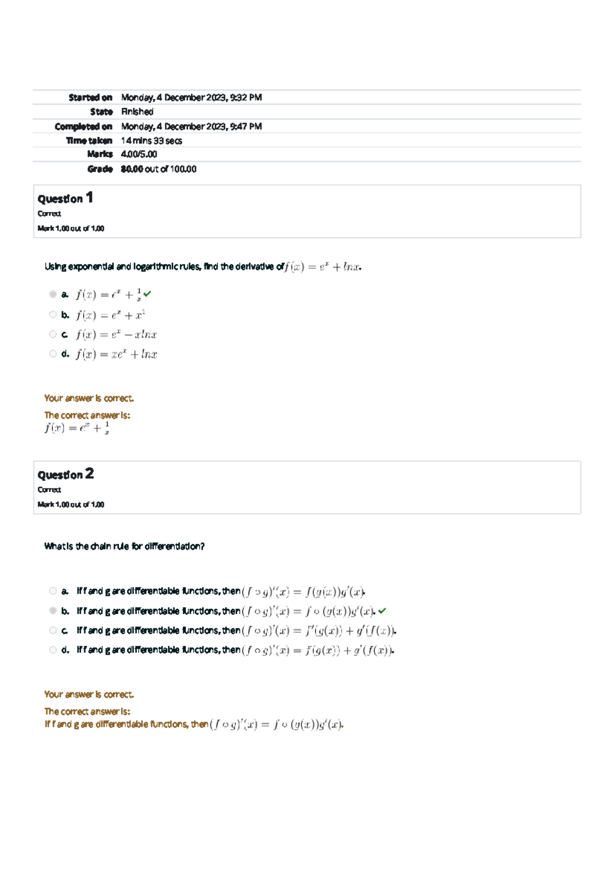 Graded Quiz Unit 3 Attempt review - Started on Monday, 4 December 2023 ...