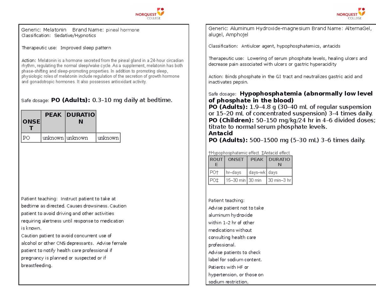 Amlodipine - Medication - Generic: Melatonin Brand Name: pineal hormone ...