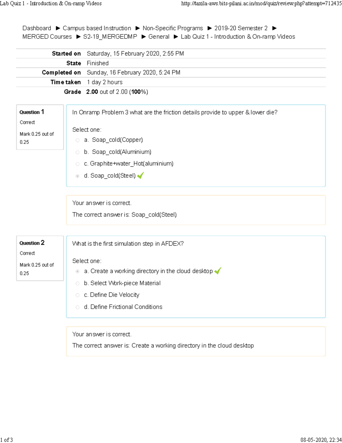 MP LAB Quiz-1 Gaurish - Engineering Design - Dashboard Campus based ...