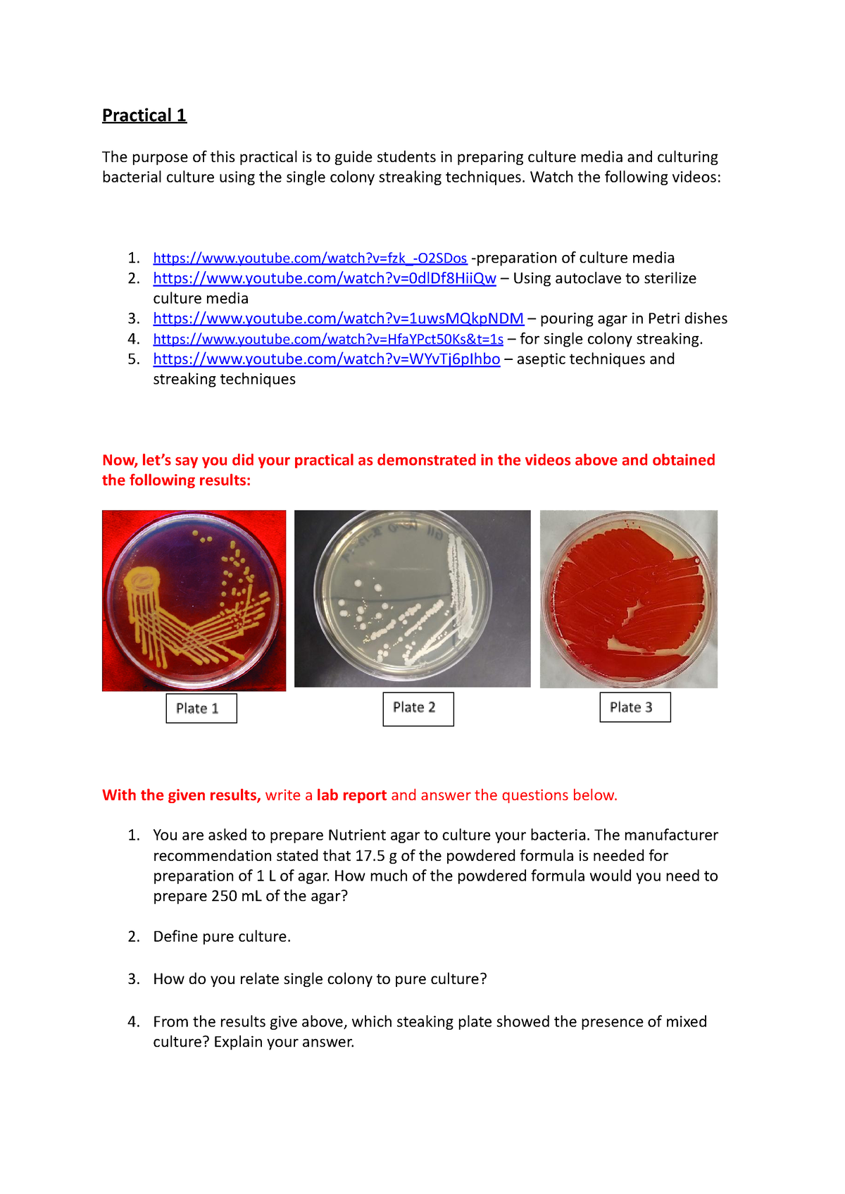 Practical 1 Microbiology Semester 1 - Practical 1 The Purpose Of This ...