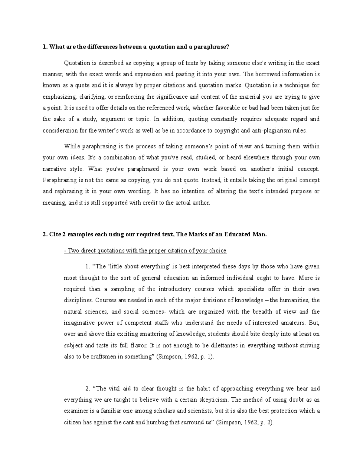 Asynch Activity 4 - What are the differences between a quotation and a ...