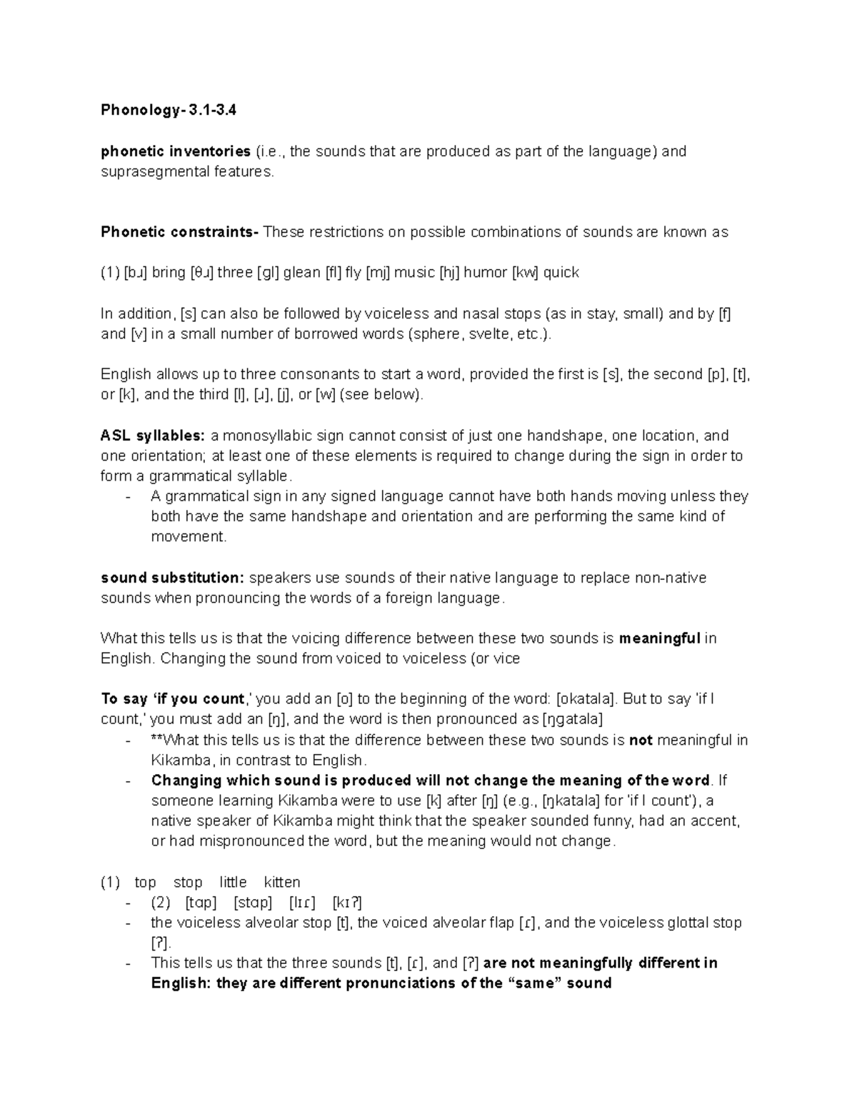 3 - textbook notes for linguistics with Professor Helen Jeoung spring ...