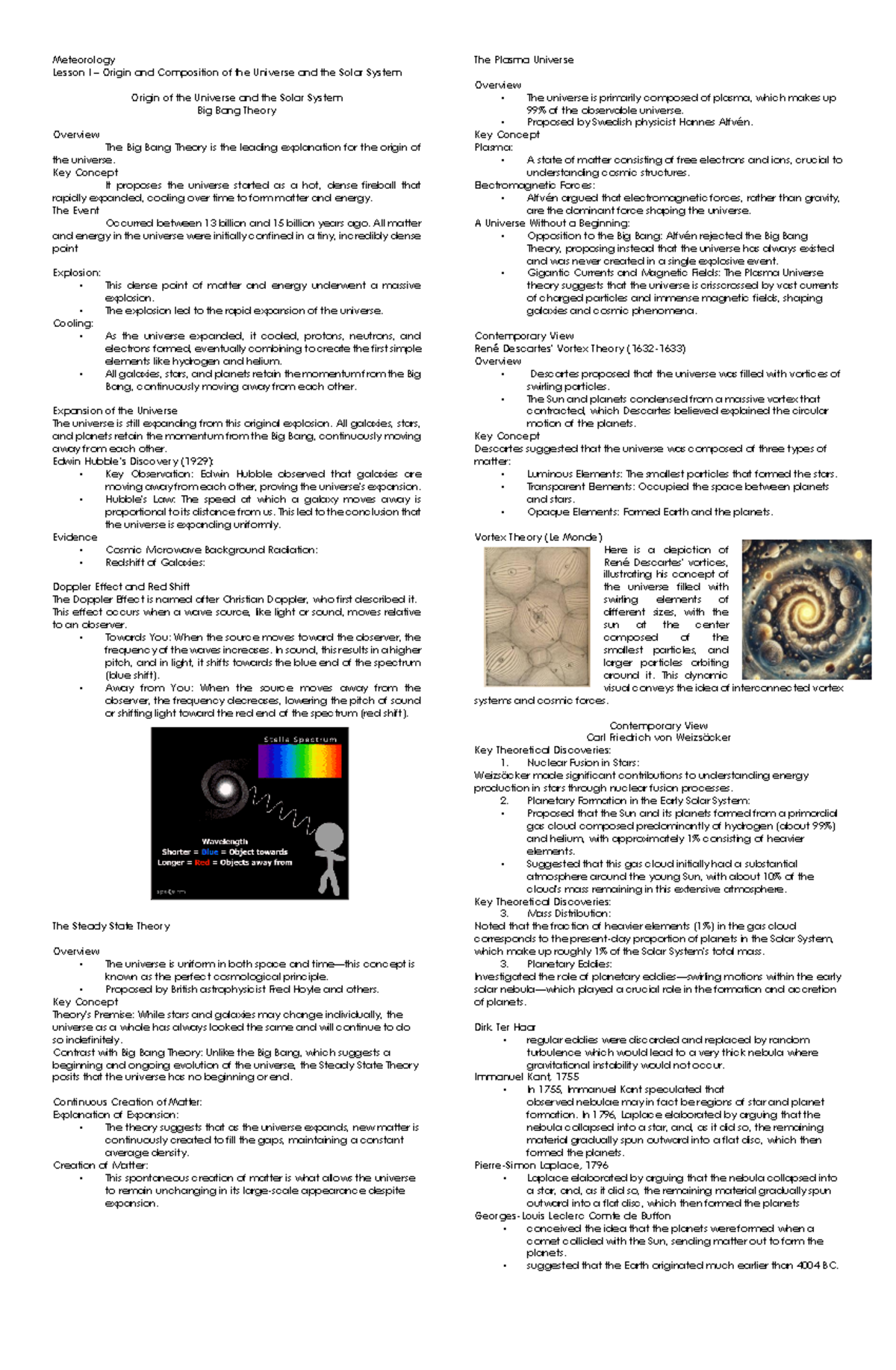 Astronomy CHAP 1-2 Notes - Meteorology Lesson I – Origin and ...