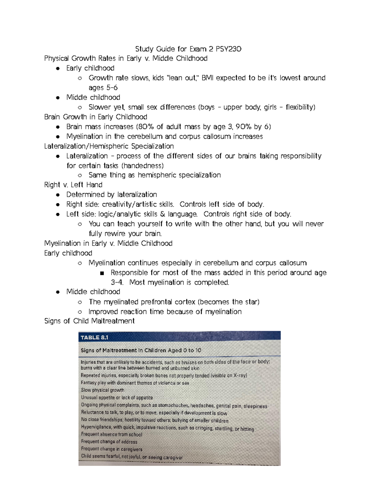 Exam 2 - PSY230 - Developmental Psychology with Bredow - Study Guide ...