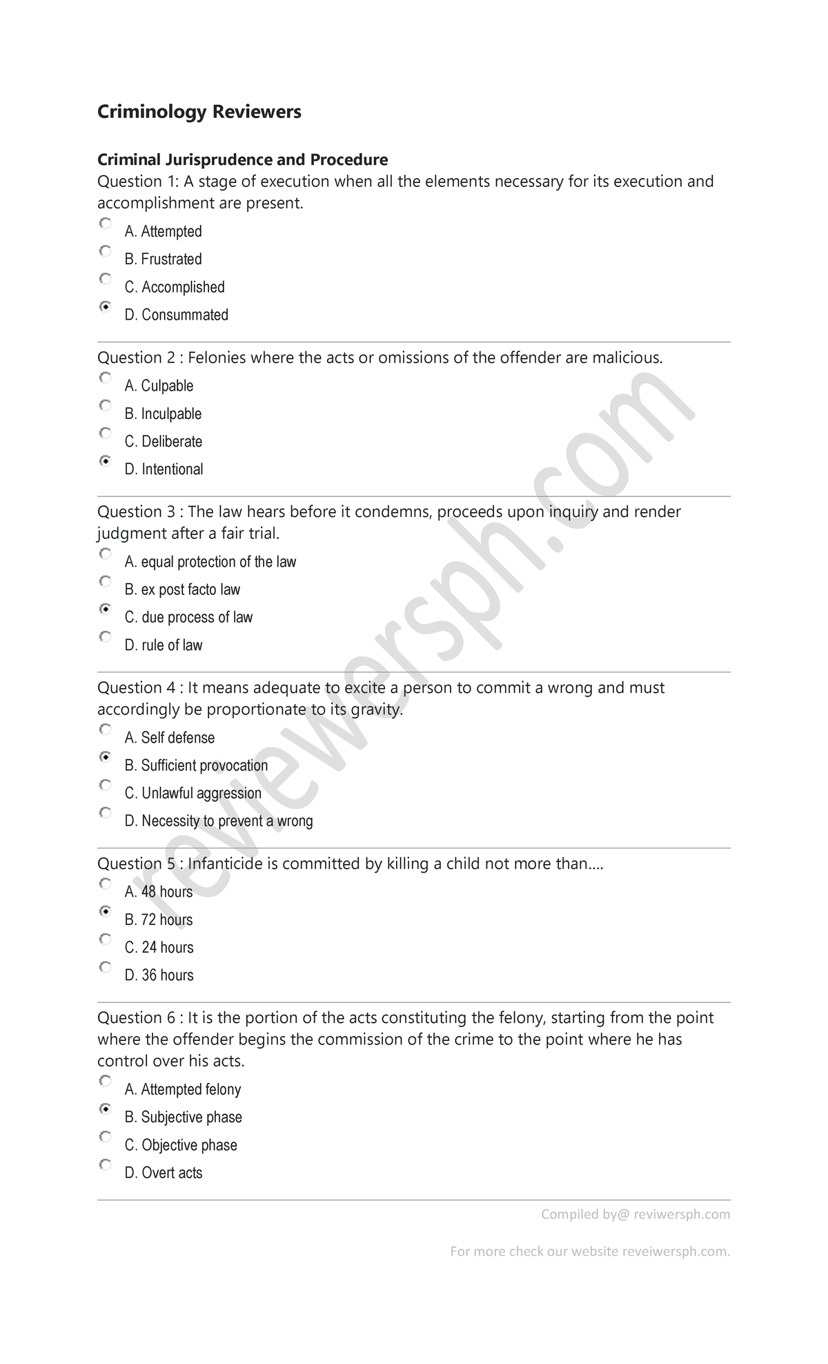 CLE 7 - CLE REVIEWER - Compiled by@ reviwersph Criminology Reviewers ...