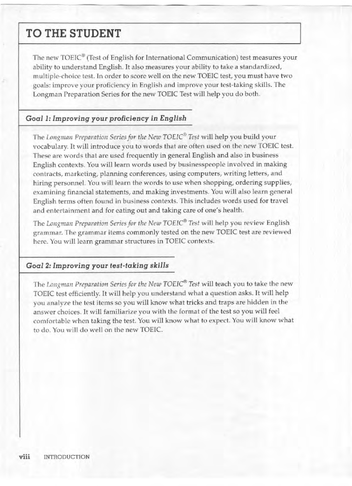 Longman Preparation Series For The Toeic Test Introductory 4E TO THE