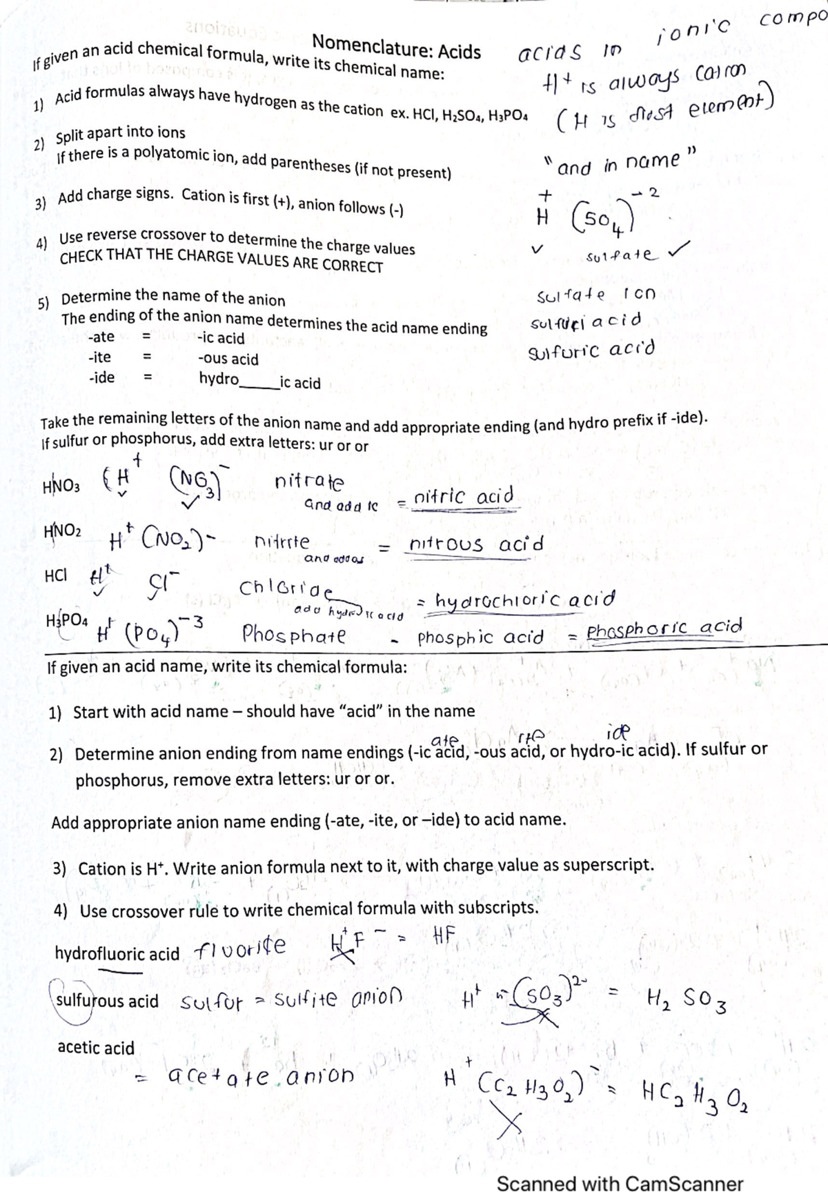 Nomenclature acids - CHEM 9 - Studocu