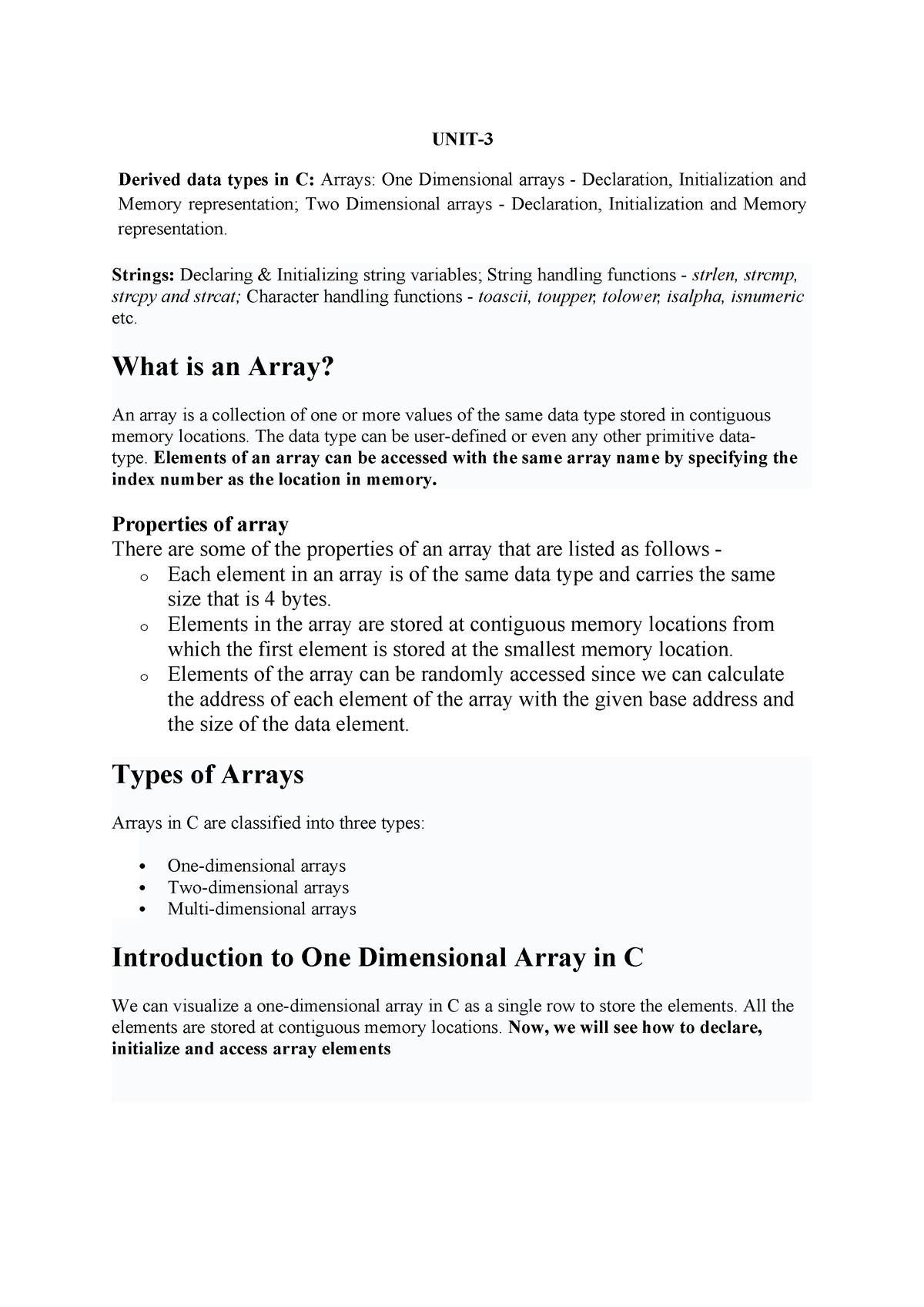 unit-iii-c-notes-unit-derived-data-types-in-c-arrays-one