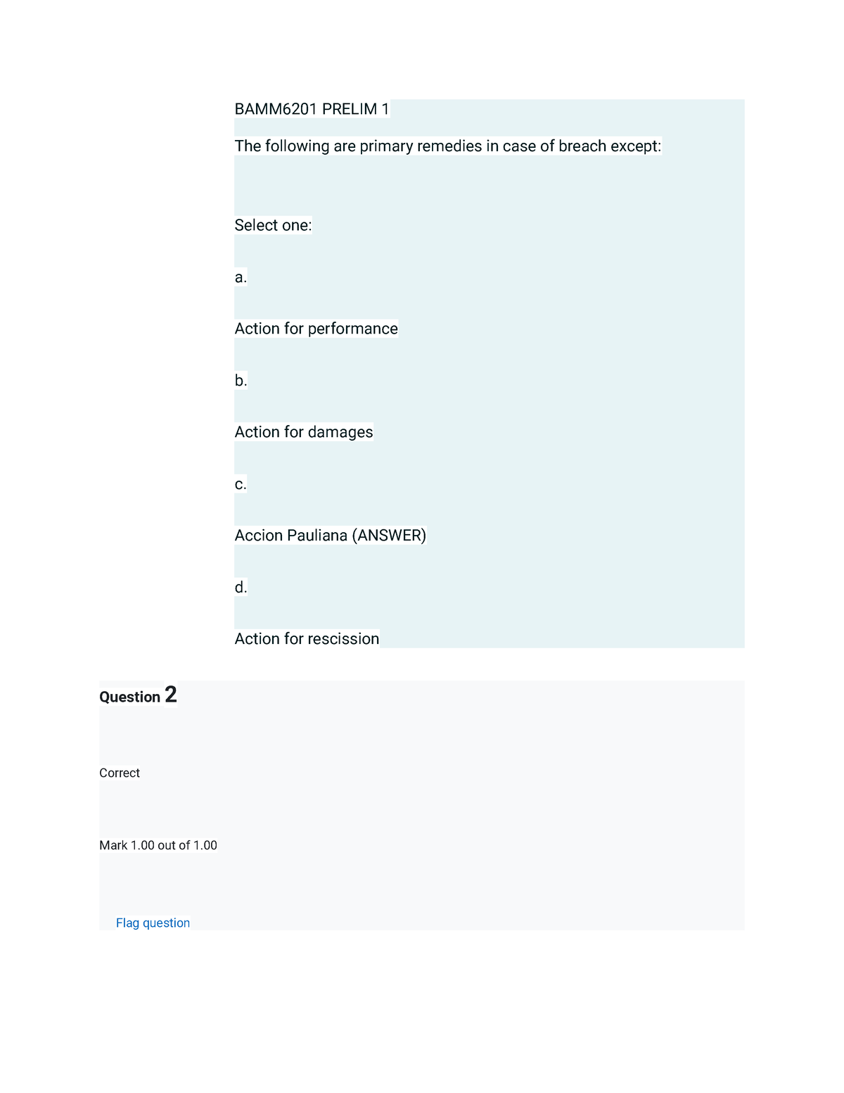 BAMM6201 - PRELIM QUIZ 1 - BAMM6201 PRELIM 1 The Following Are Primary ...