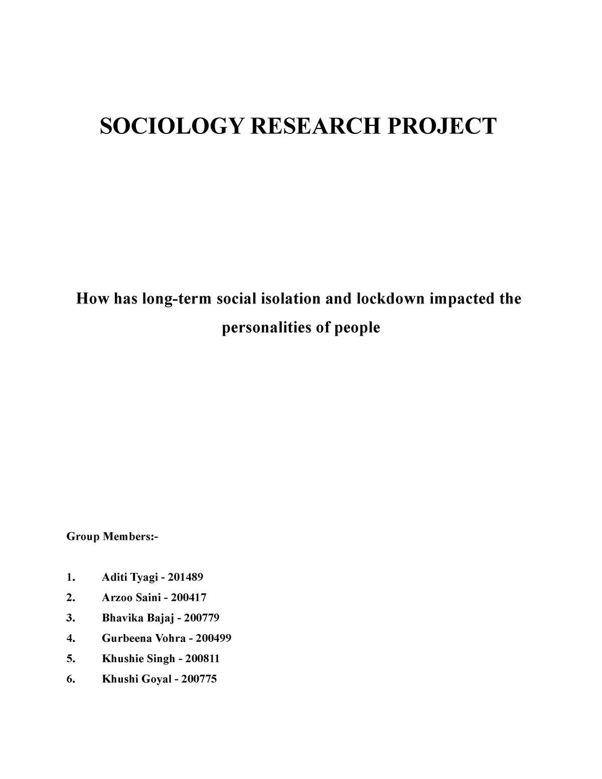 sociology dissertation projects