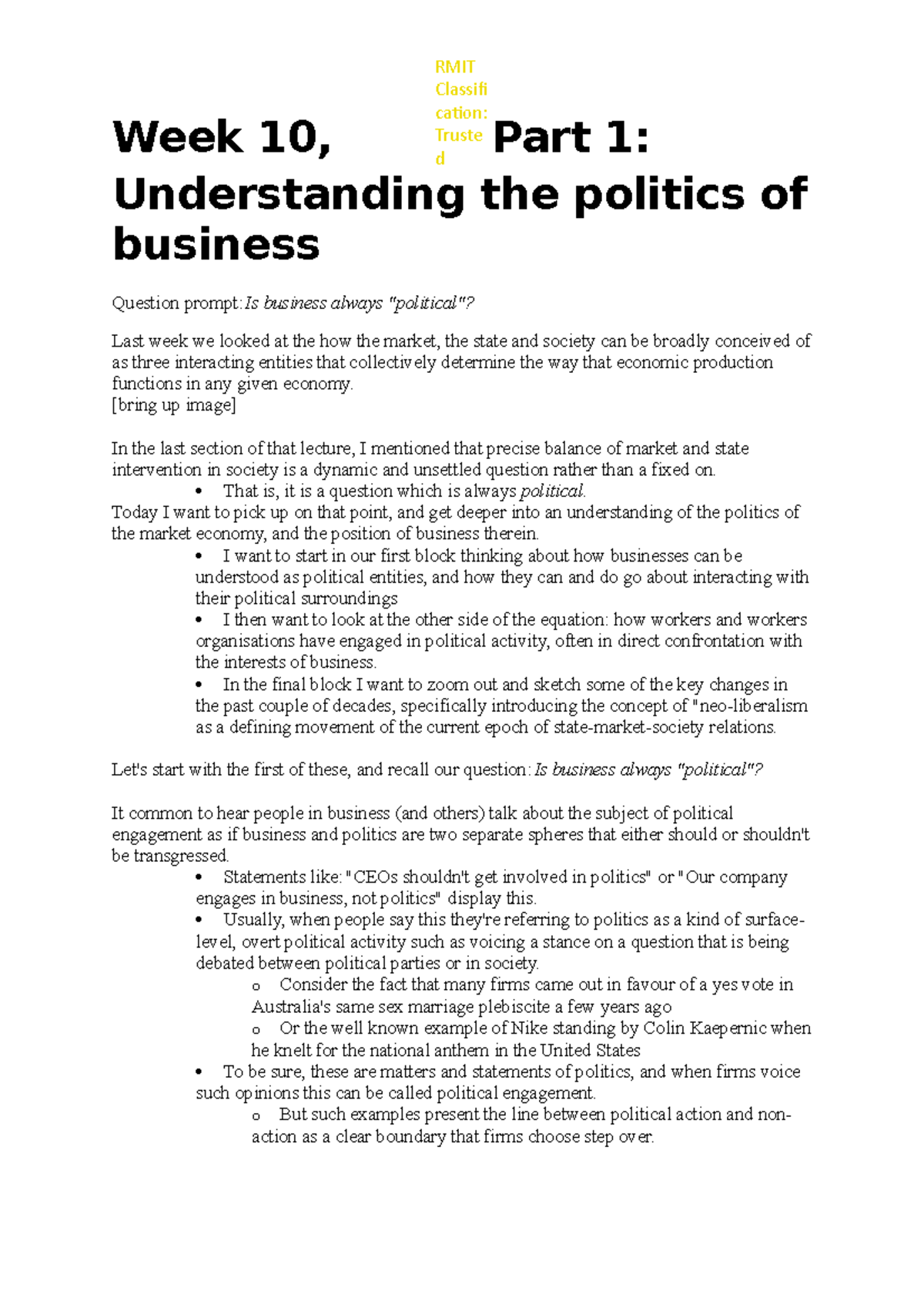 Week 10 Part 1 transcript - Week 10, Part 1: Understanding the politics ...