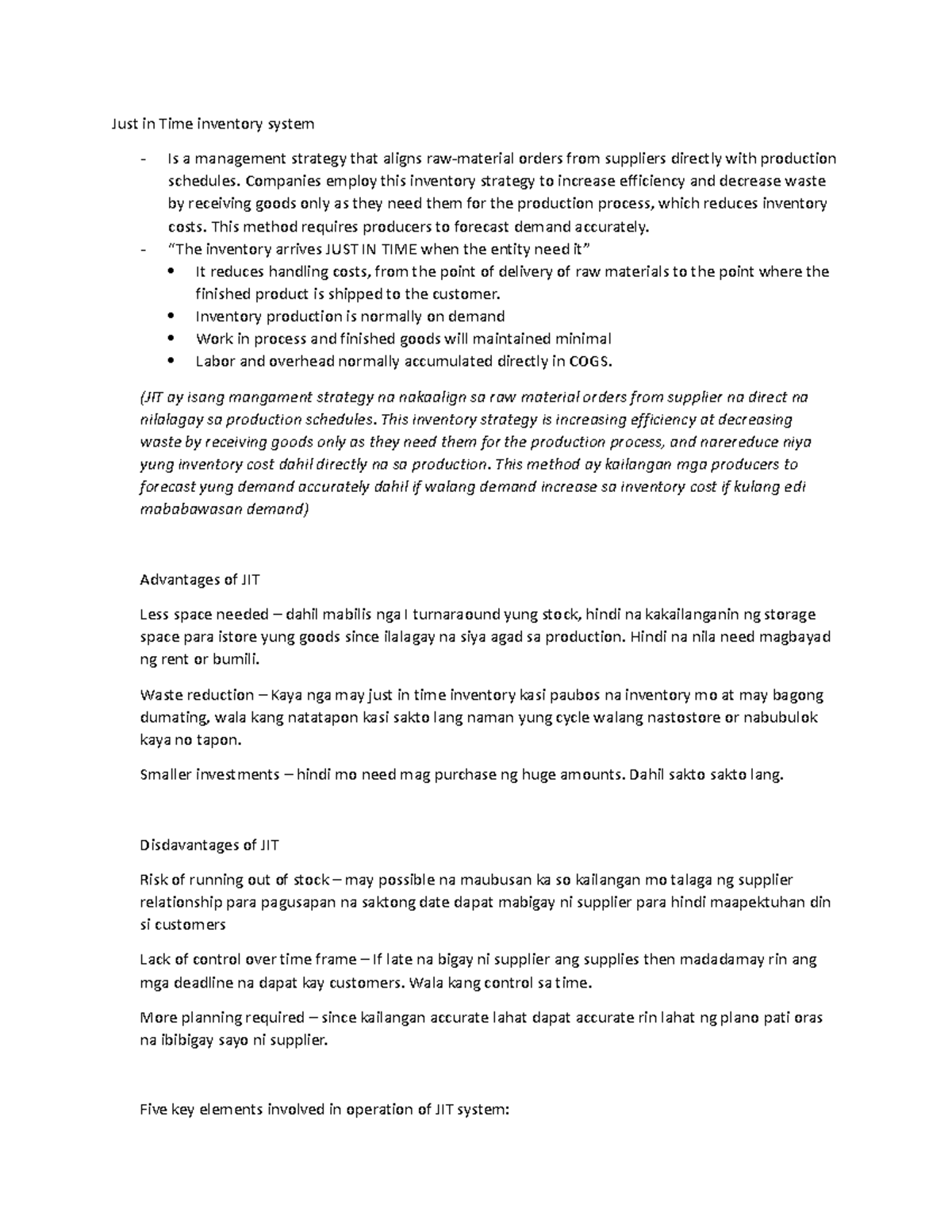 Just in Time inventory system - Companies employ this inventory ...