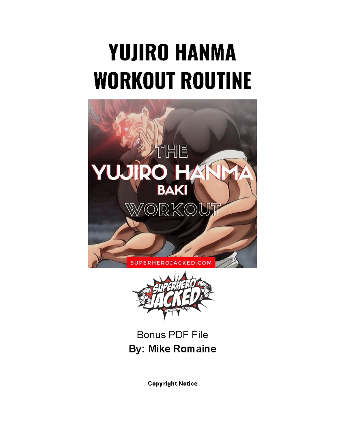 Yujiro Hanma Workout PDF - YUJIRO HANMA WORKOUT ROUTINE Bonus PDF File ...