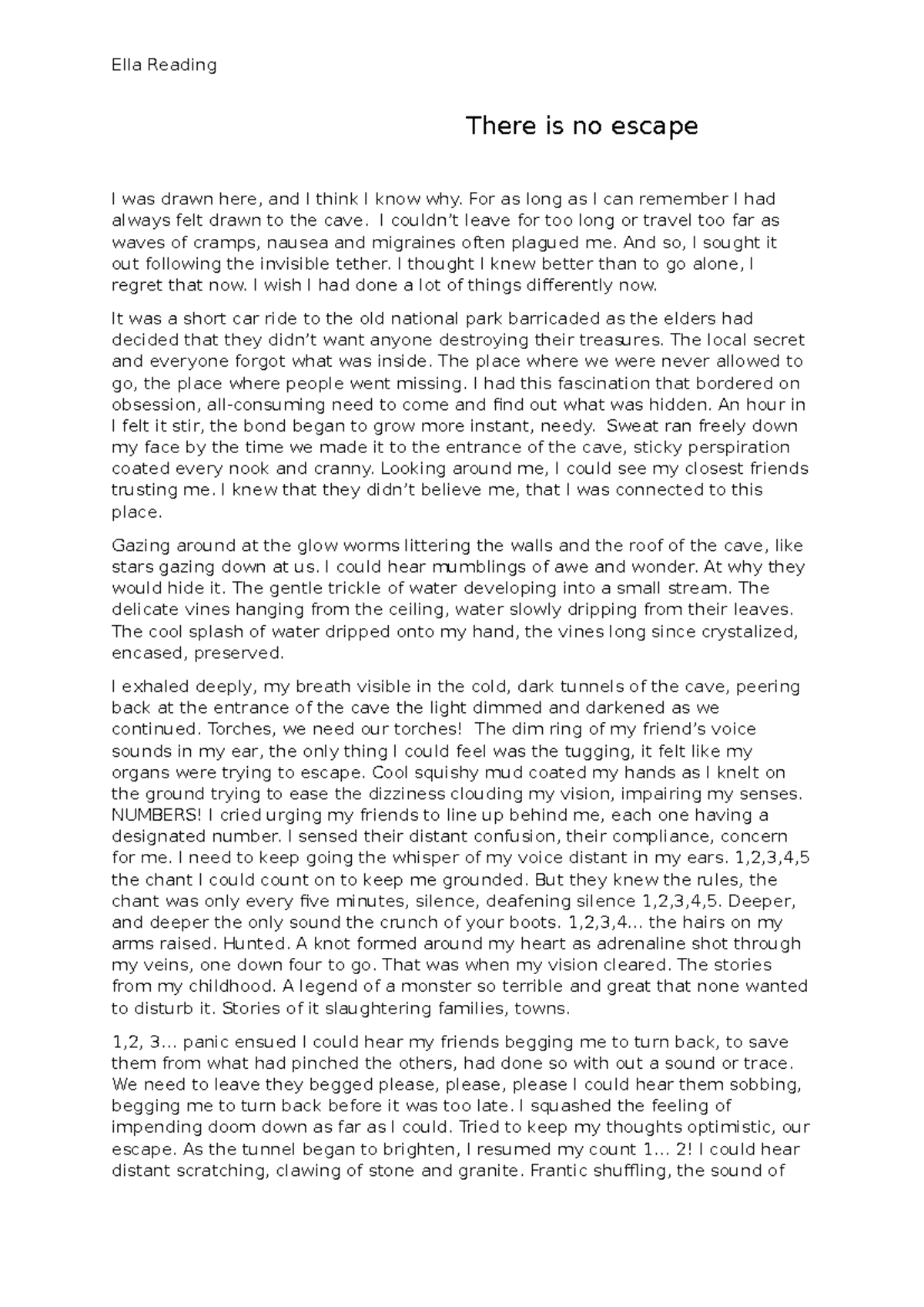 There is no escape - a short story draft - Ella Reading There is no ...