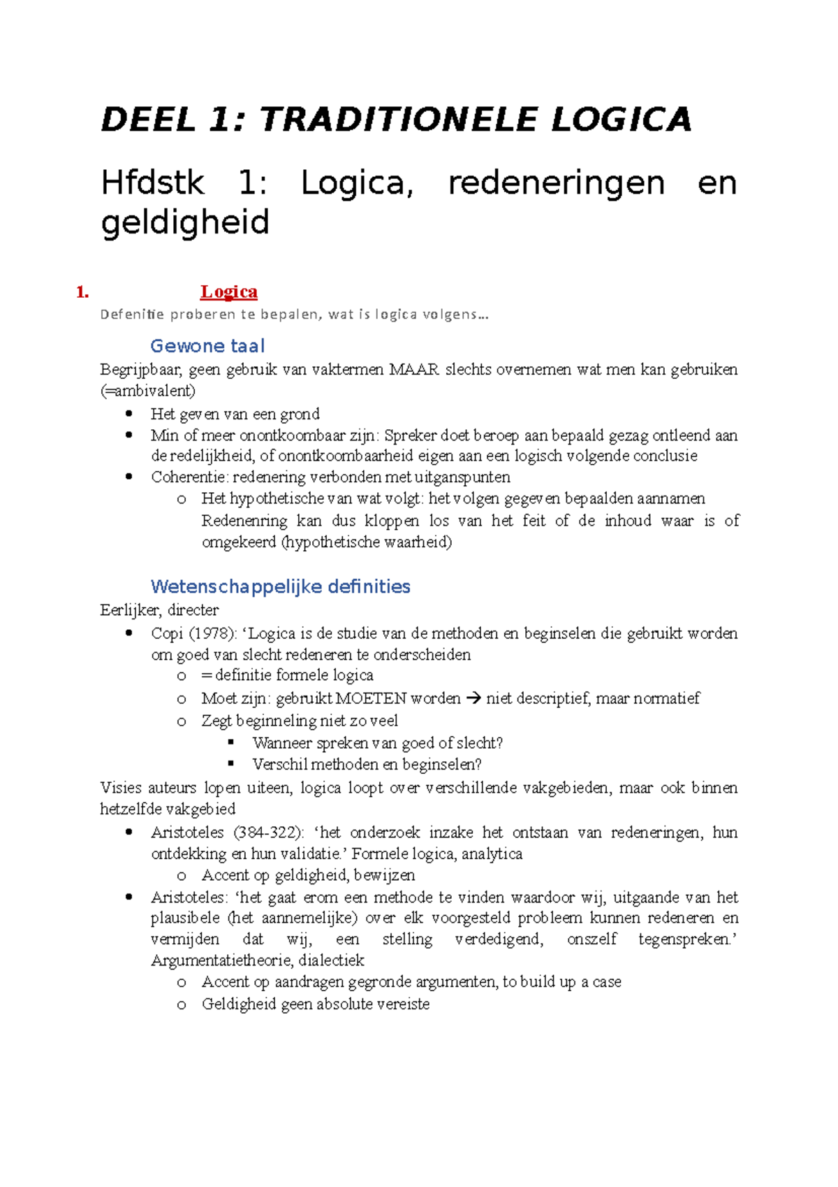 Hoofdstuk 1 Logica Formeel En Informeel - DEEL 1: TRADITIONELE LOGICA ...