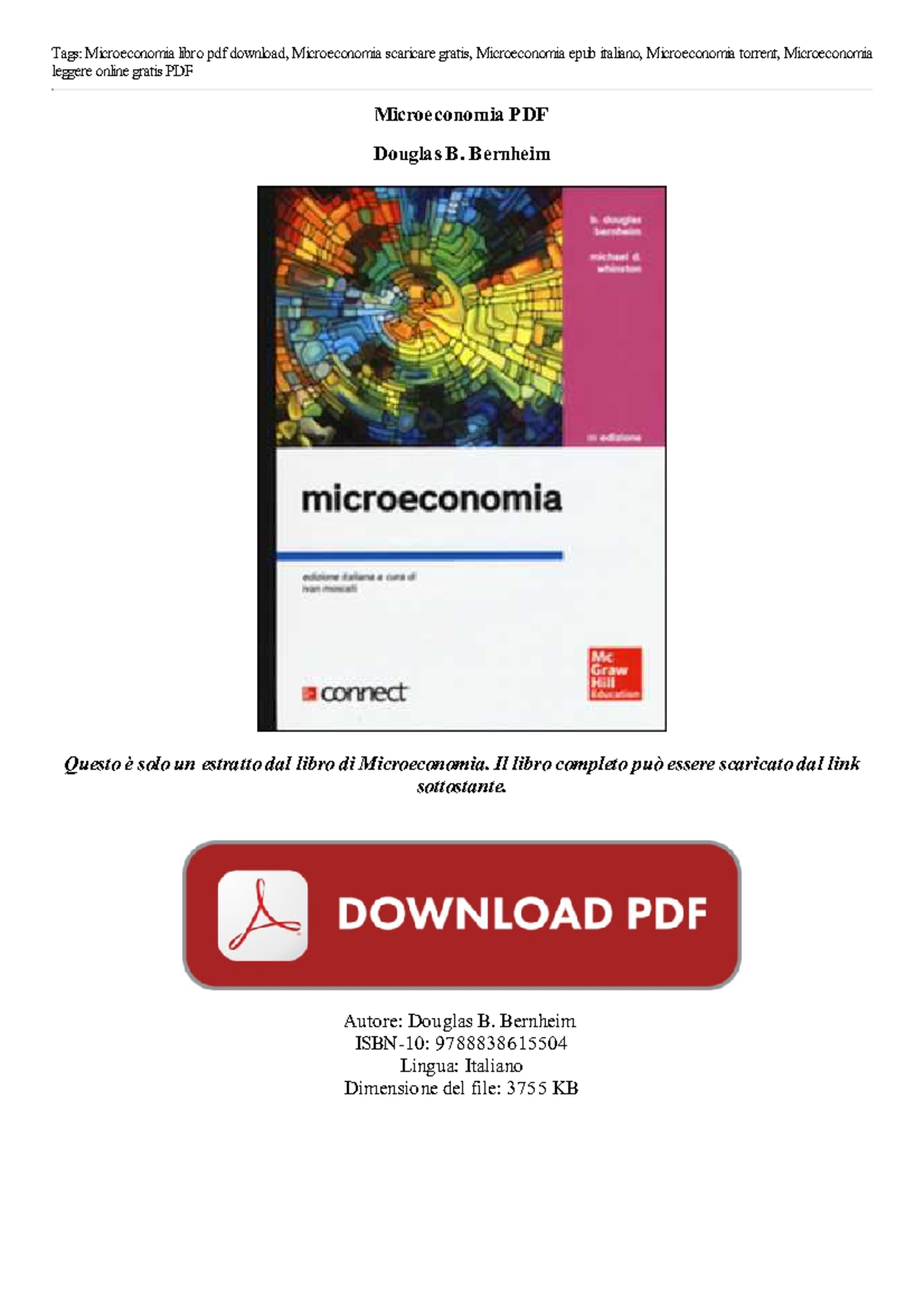 Microeconomia Douglas B Bernheim Michael D Whinston IBD9W3RNYL - Tags ...