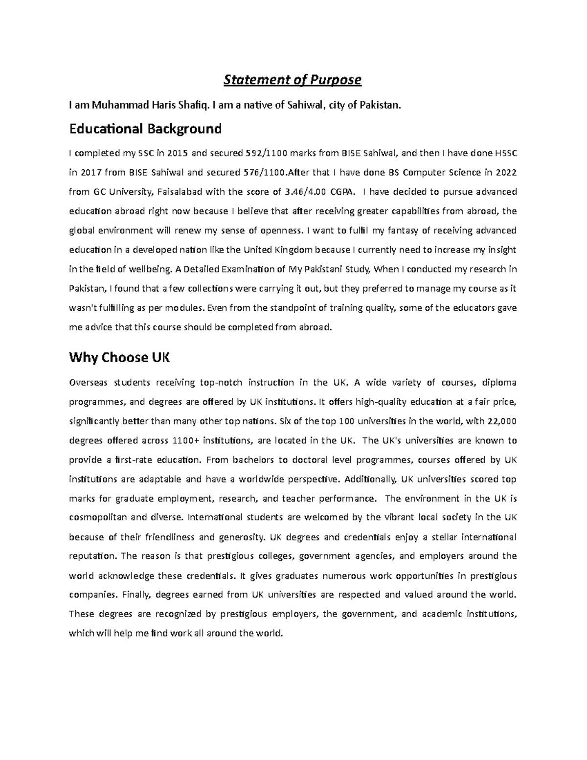 SOP ULaw MSc project cyber security - Statement of Purpose I am ...