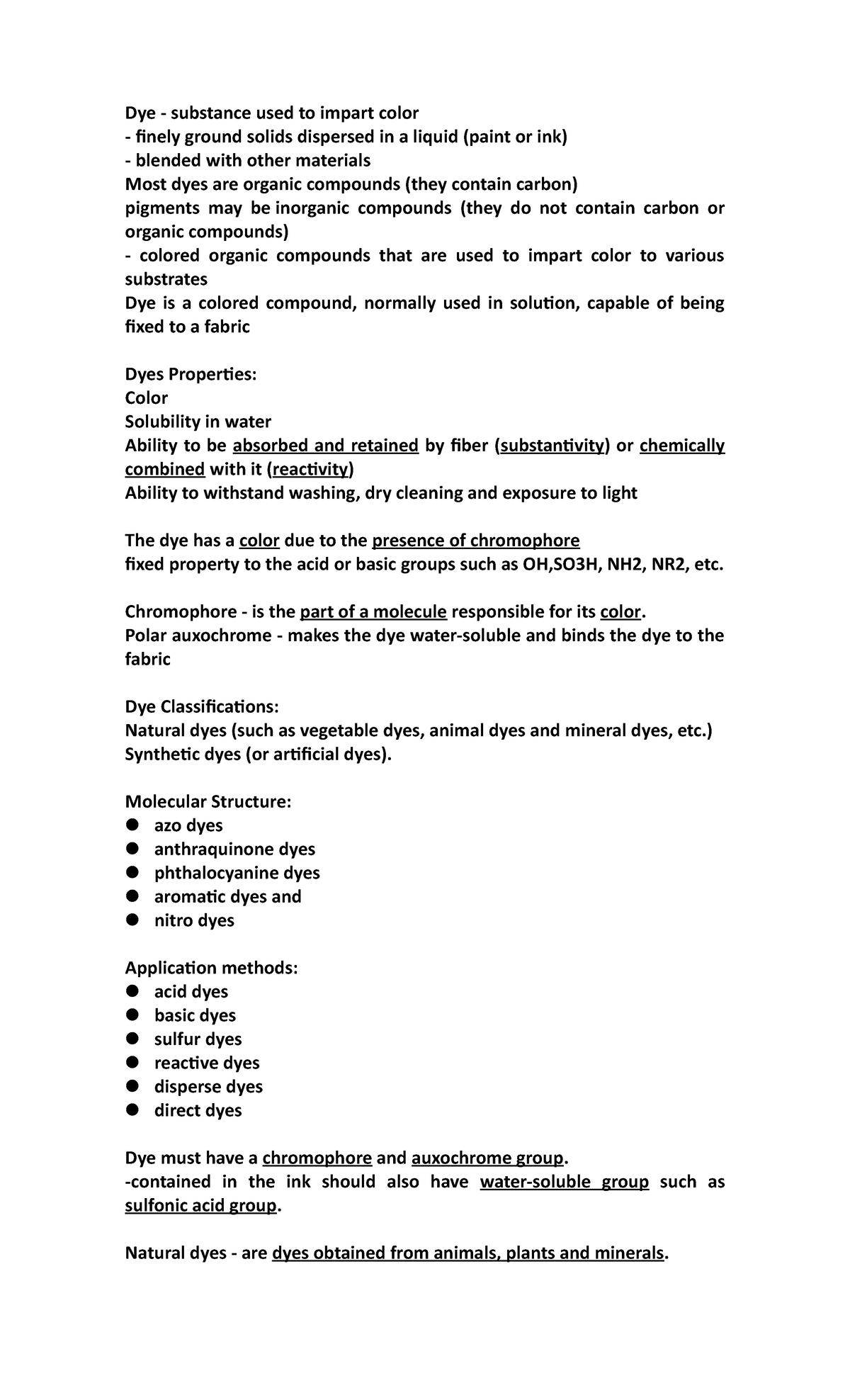 CON CHEM DYES AND Pigments Reviewer Dye substance used to impart