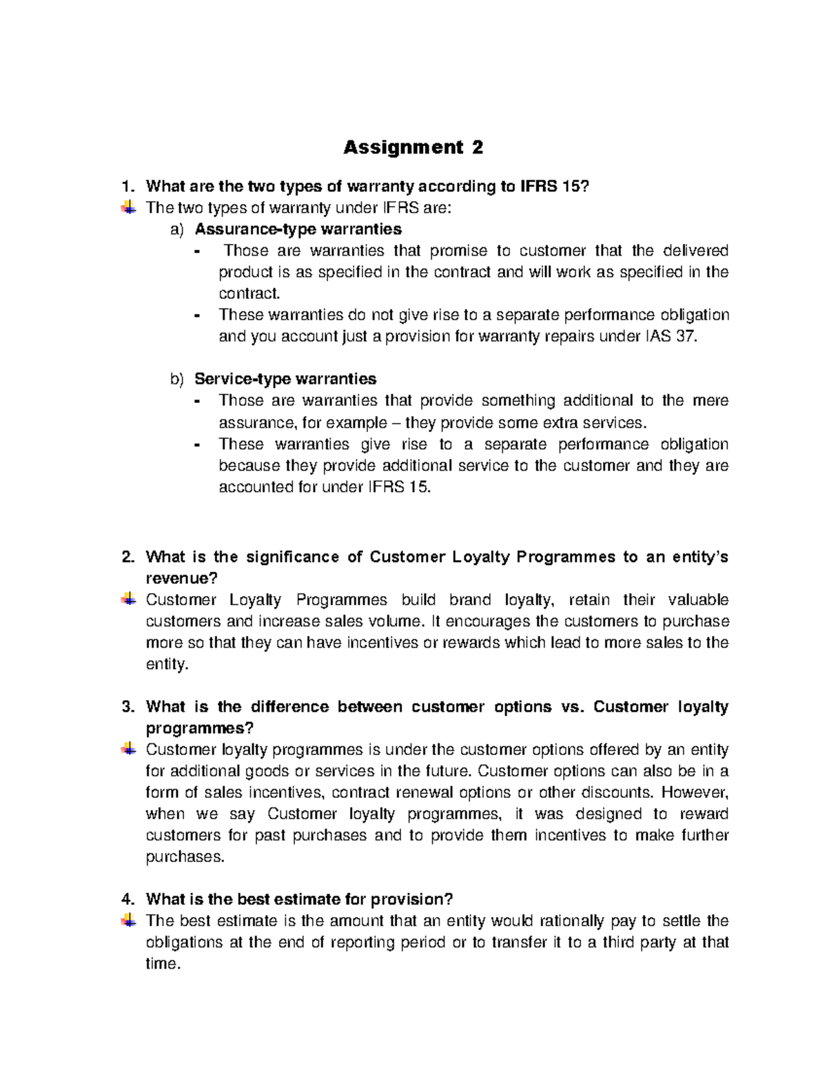 Intacc Assignment2 What are the two types of warranty according to