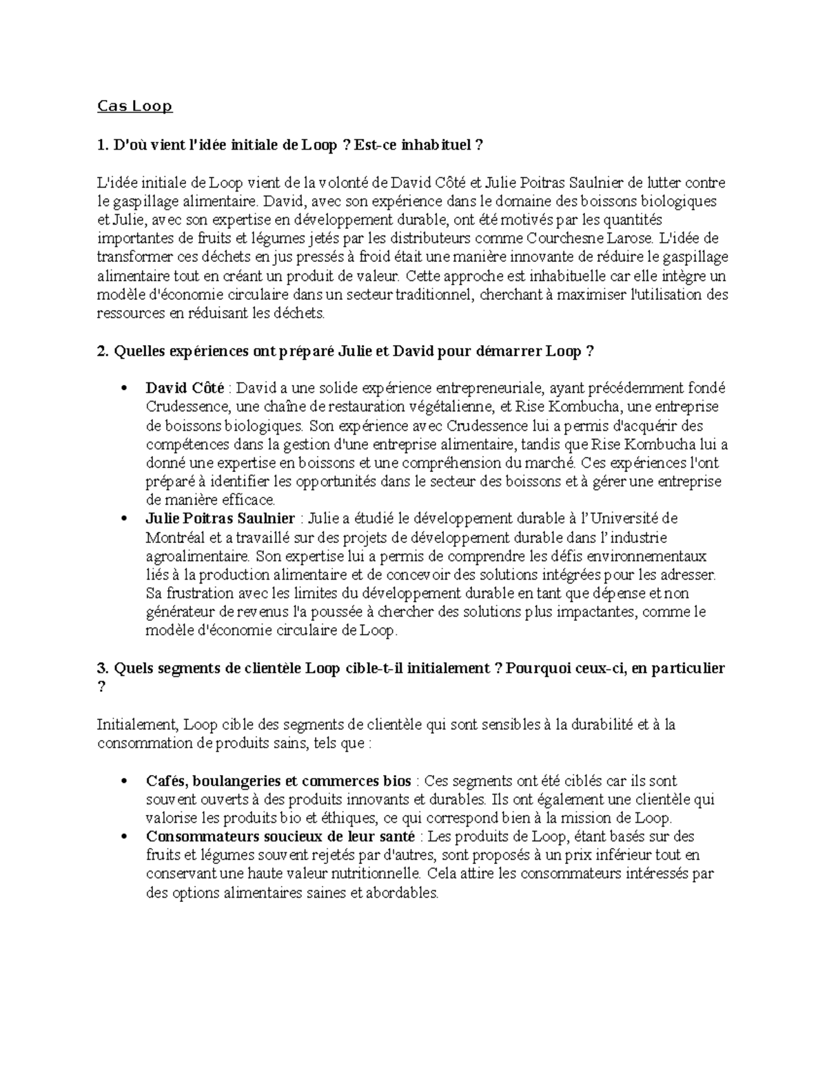 Cas Loop - cas pour pratiquer - Cas Loop 1. D'où vient l'idée initiale ...