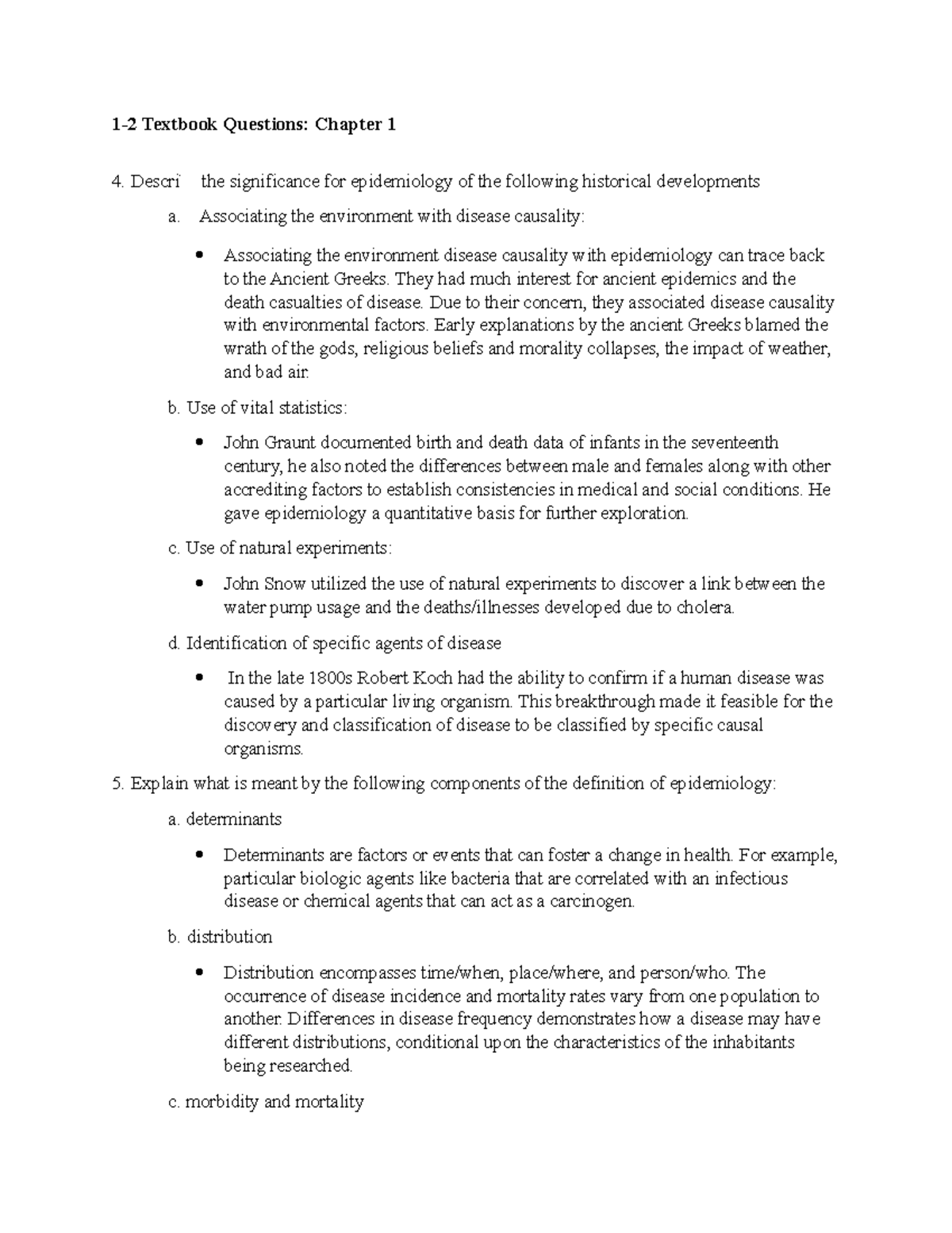 Textbook Questions Chapter 1 - Associating the environment with disease ...