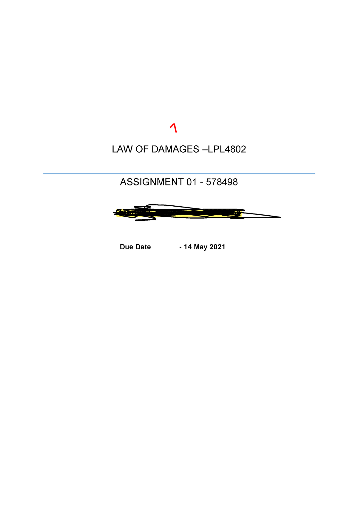 law of damages assignment 2 2021