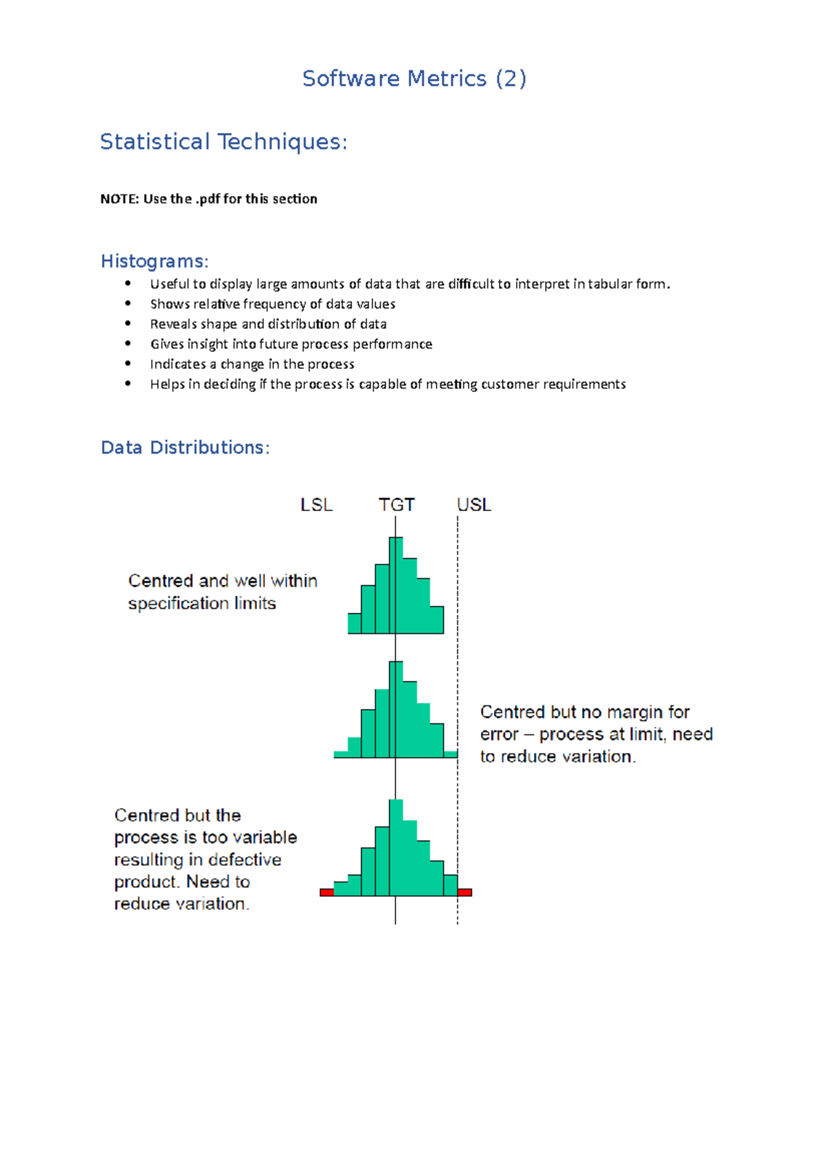 Statistical Techniques Notes - Software Quality and Standards ...