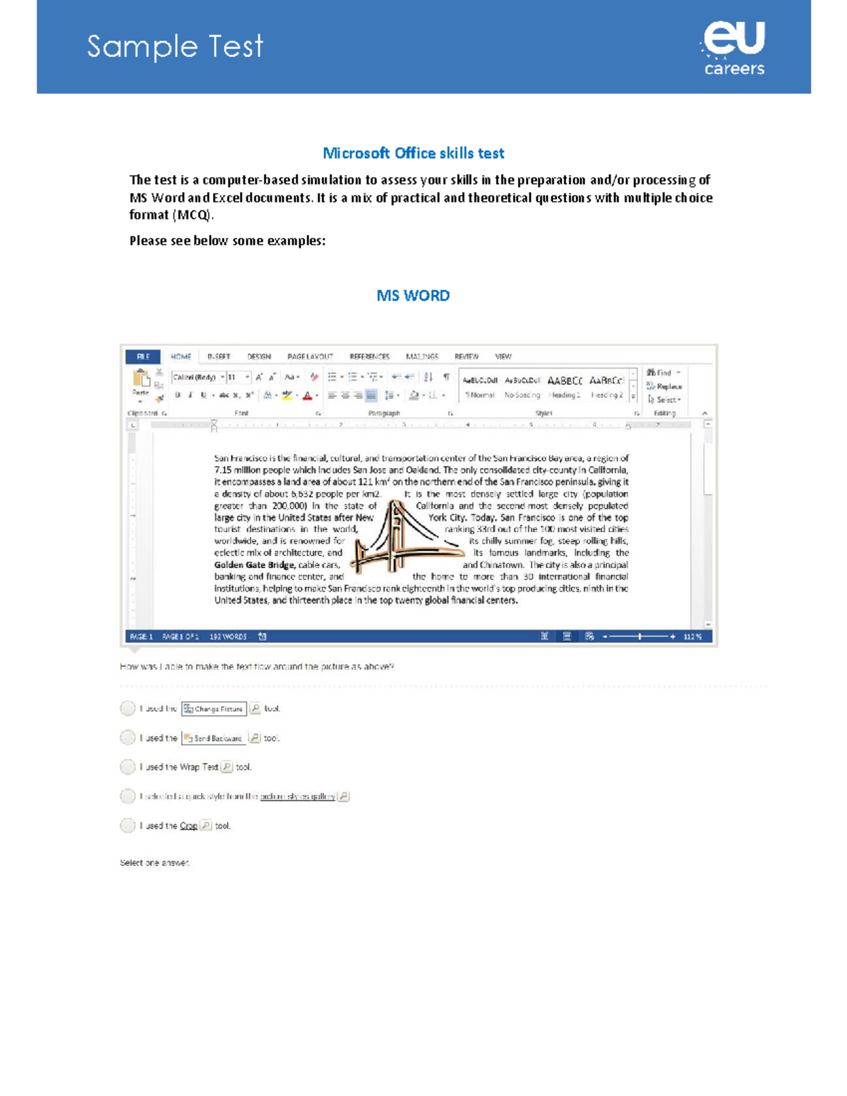 En microsoftoffice - No more - Sample Test Microsoft Office skills test ...