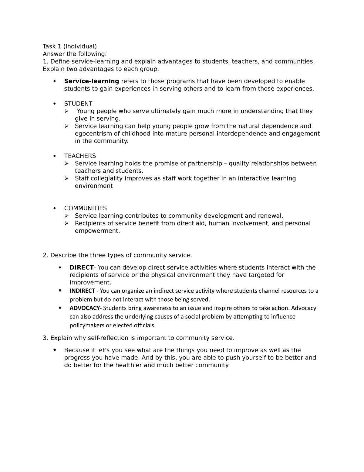 NSTP Module 1 - Task 1 (Individual) Answer The Following: Define ...