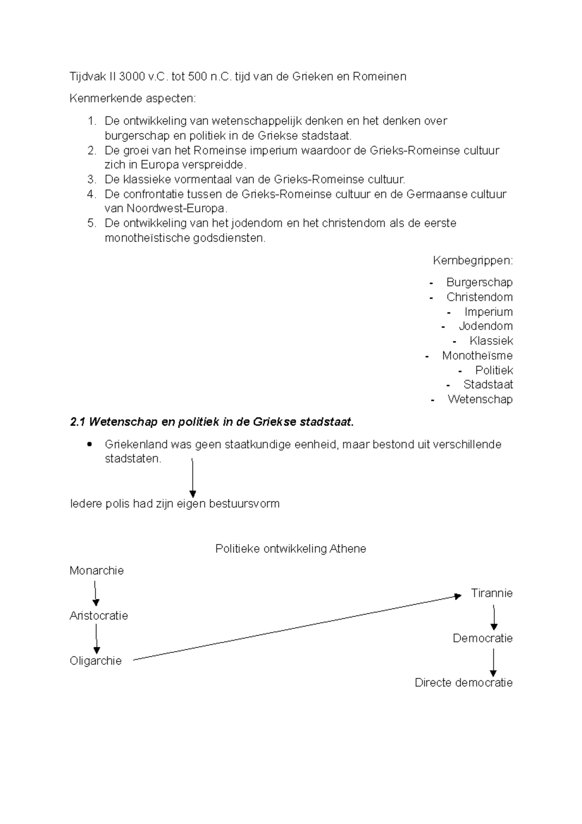 Tijdvak II - Tot 500 N. Tijd Van De Grieken En Romeinen Kenmerkende ...