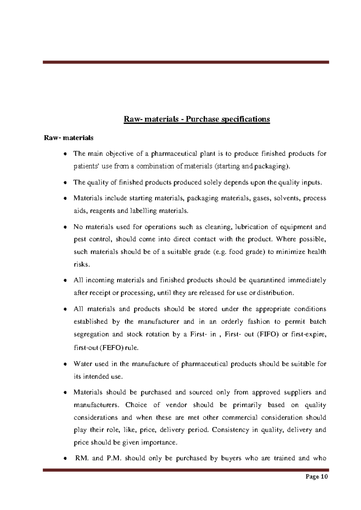 QUALITY ASSURANCE OF RAW MATERIAL USED IN PHARMACEUTICAL PRODUCTSS