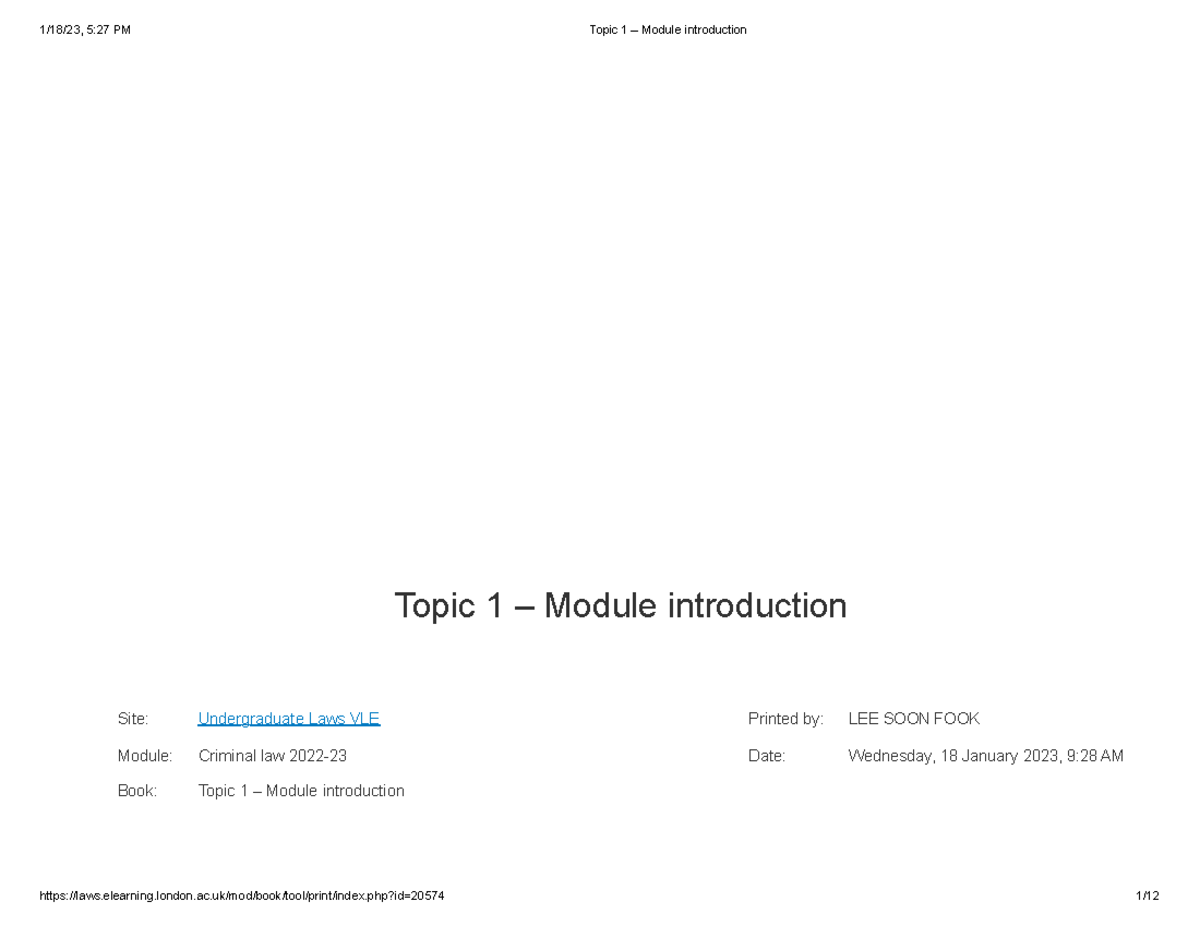 Topic 1 – Module introduction - Topic 1 – Module introduction Site ...