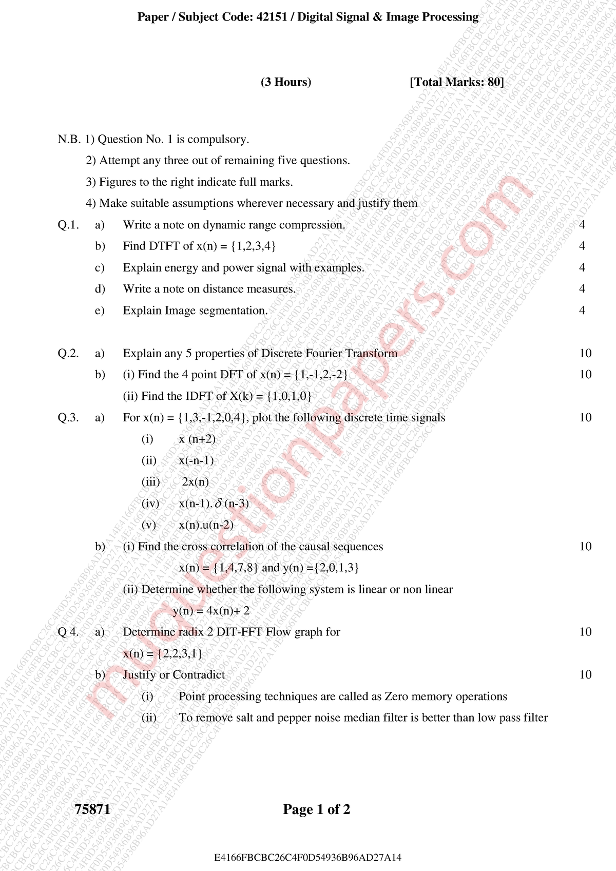 BE-Comps SEM7 DSIP- Cbcgs DEC19 - 75871 Page 1 Of 2 (3 Hours) [Total ...