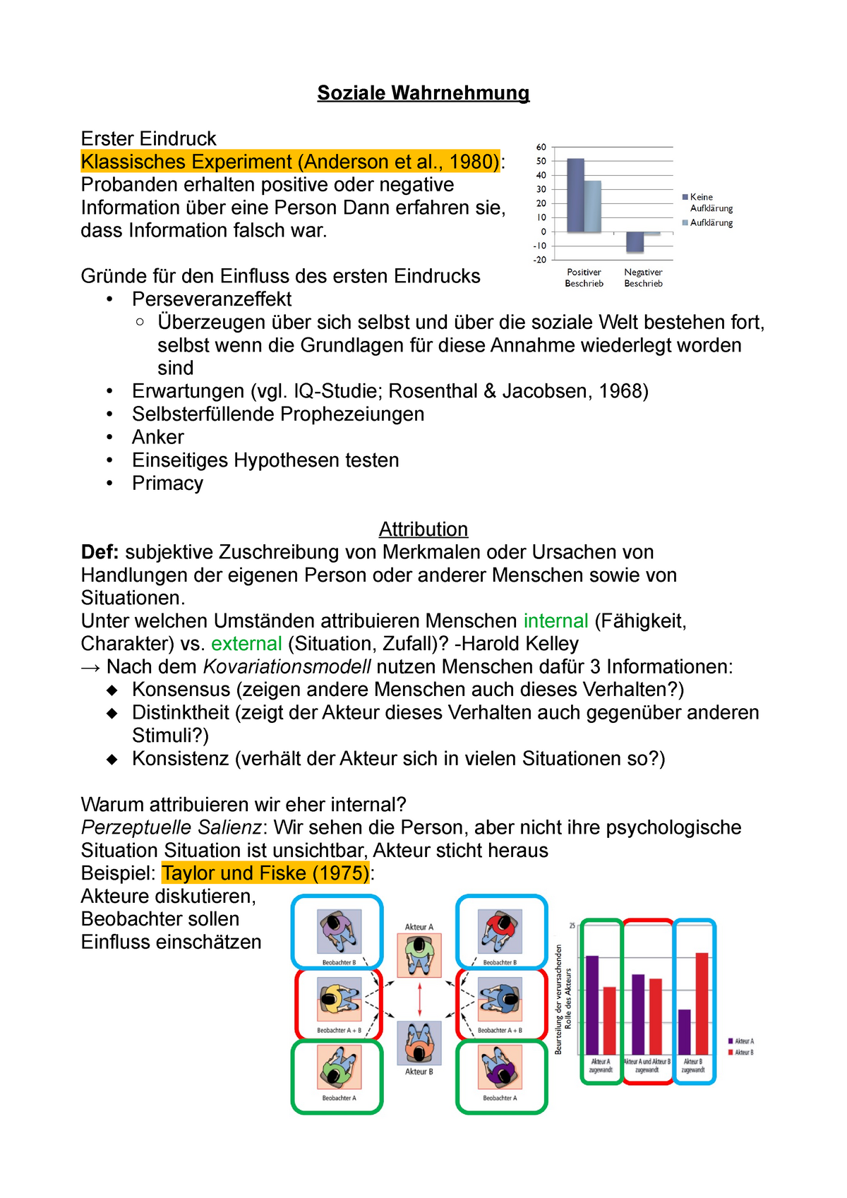 soziale wahrnehmung experiment