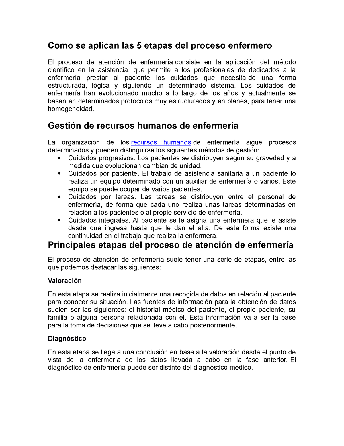 Como Se Aplican Las 5 Etapas Del Proceso - Los Cuidados De Enfermería ...