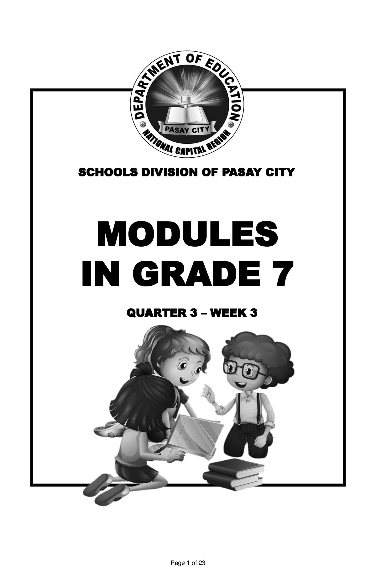 1- Filipino 7-Q3-WEEK3 - MODULES IN GRADE 7 SCHOOLS DIVISION OF PASAY ...