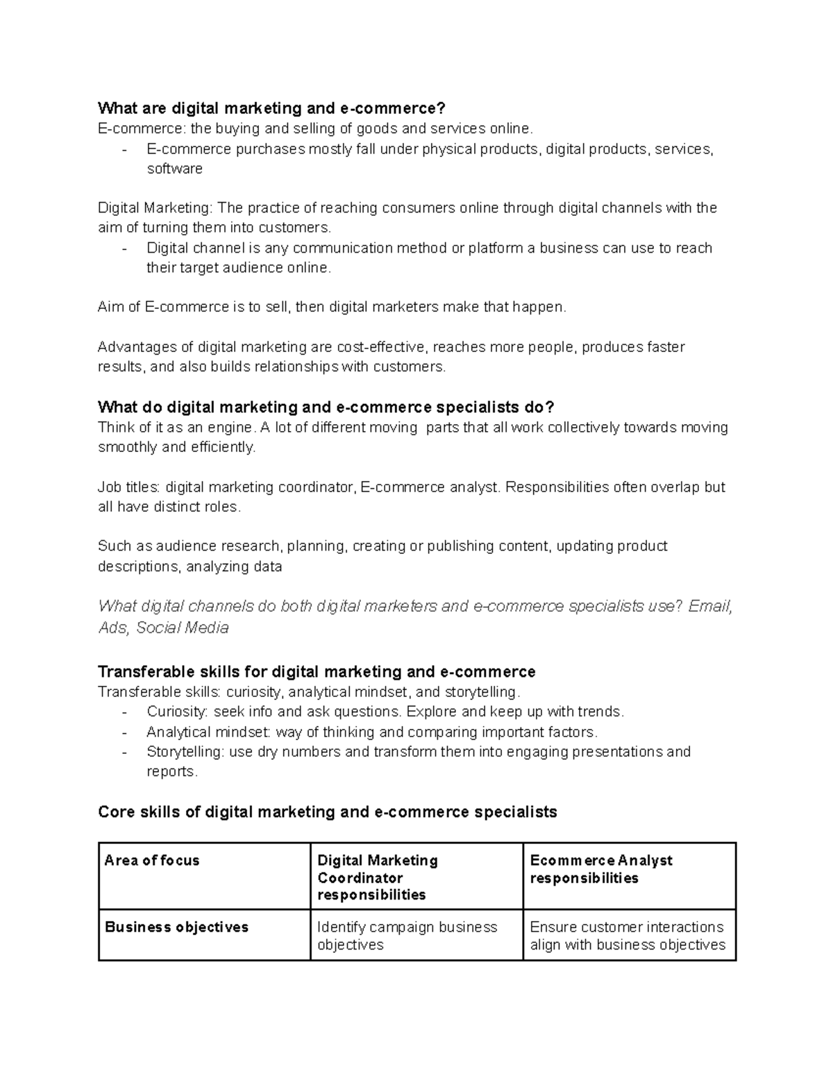 Course 1 Week 1 - E-commerce and digital marketing - What are digital 