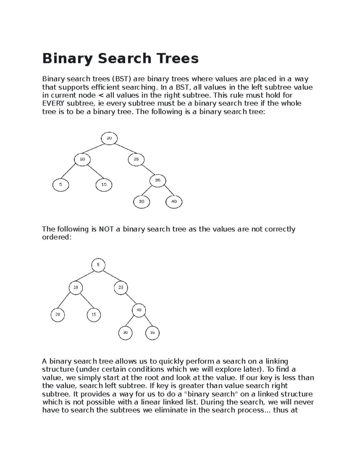 Binary Search Trees - Binary Search Trees Binary Search Trees (BST) Are ...