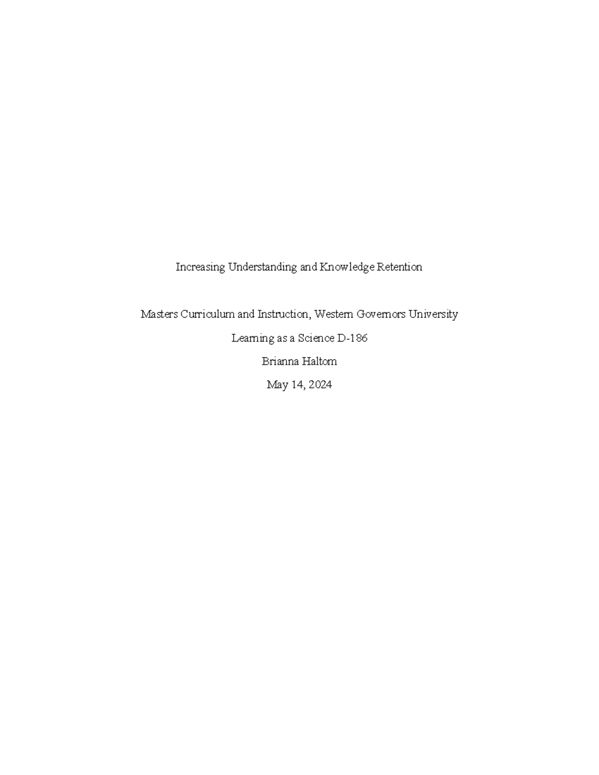 T3 D186 Increasing Understanding and Knowledge Retention - Increasing ...