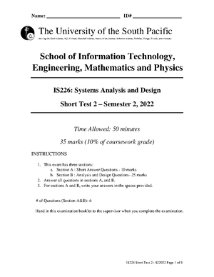 Final IS226 A2 - IS226 - Systems Analysis & Design Assignment 2 ...