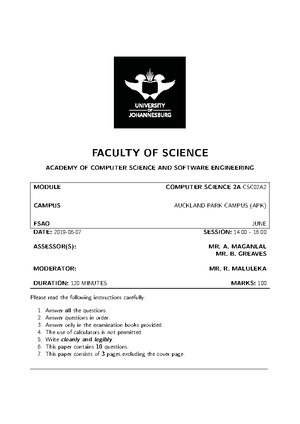 CSC01B1-2025-LG - FACULTY OF SCIENCE LEARNING GUIDE MODULE: Computer ...